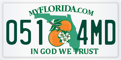 FL license plate 0514MD