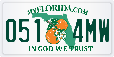 FL license plate 0514MW