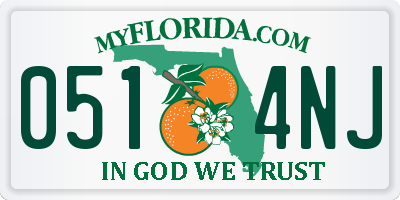 FL license plate 0514NJ