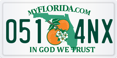 FL license plate 0514NX
