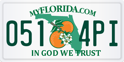 FL license plate 0514PI