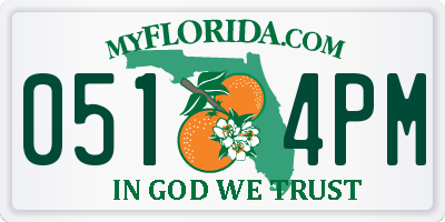 FL license plate 0514PM