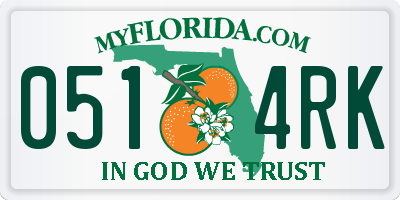 FL license plate 0514RK