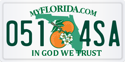 FL license plate 0514SA