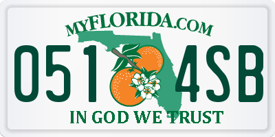 FL license plate 0514SB