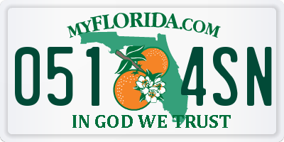 FL license plate 0514SN