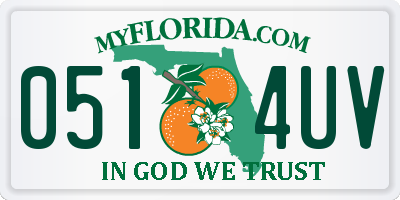 FL license plate 0514UV