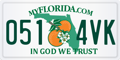 FL license plate 0514VK
