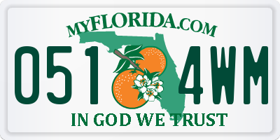FL license plate 0514WM