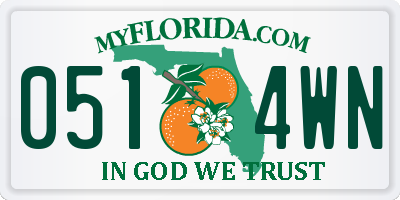 FL license plate 0514WN