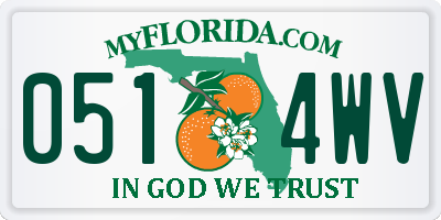 FL license plate 0514WV