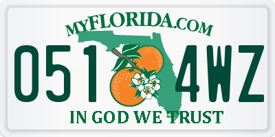 FL license plate 0514WZ