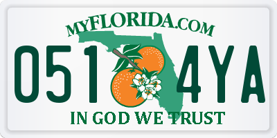 FL license plate 0514YA