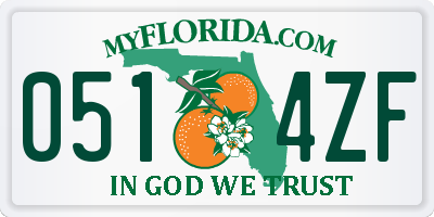 FL license plate 0514ZF