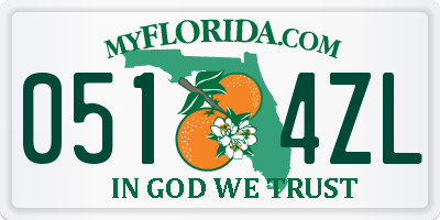 FL license plate 0514ZL
