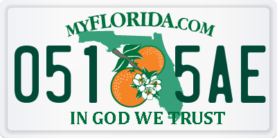 FL license plate 0515AE