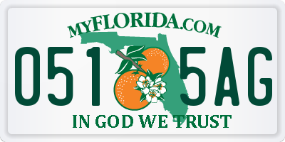 FL license plate 0515AG