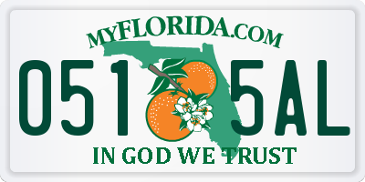 FL license plate 0515AL