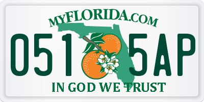 FL license plate 0515AP
