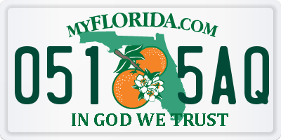 FL license plate 0515AQ