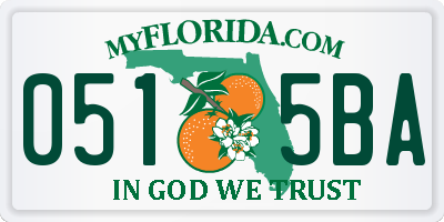 FL license plate 0515BA