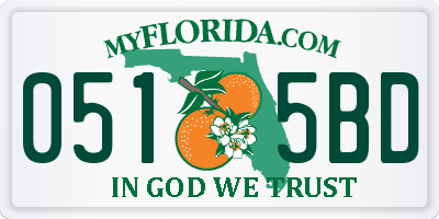 FL license plate 0515BD