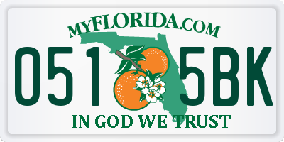 FL license plate 0515BK