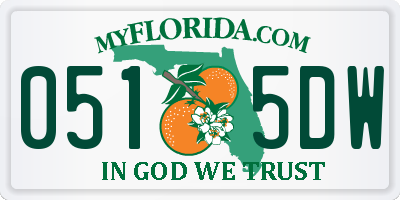 FL license plate 0515DW