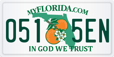 FL license plate 0515EN