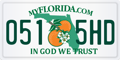 FL license plate 0515HD