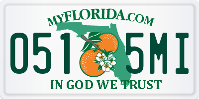 FL license plate 0515MI