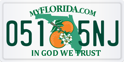 FL license plate 0515NJ