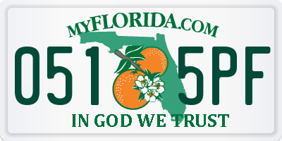 FL license plate 0515PF