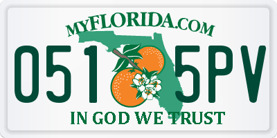 FL license plate 0515PV