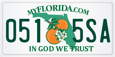 FL license plate 0515SA
