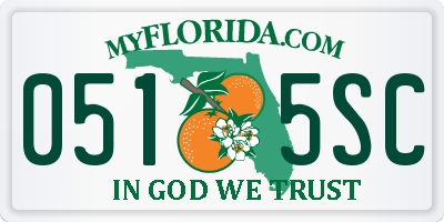 FL license plate 0515SC