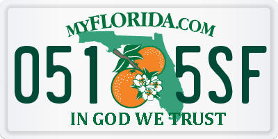 FL license plate 0515SF