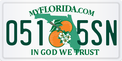 FL license plate 0515SN