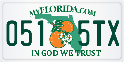 FL license plate 0515TX