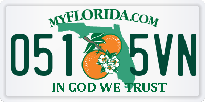 FL license plate 0515VN
