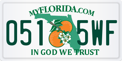 FL license plate 0515WF