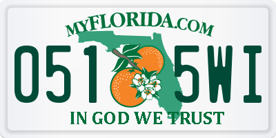 FL license plate 0515WI