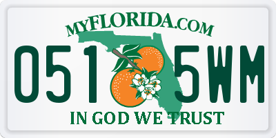 FL license plate 0515WM