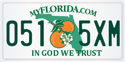 FL license plate 0515XM