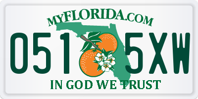 FL license plate 0515XW