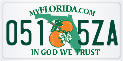 FL license plate 0515ZA