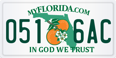 FL license plate 0516AC