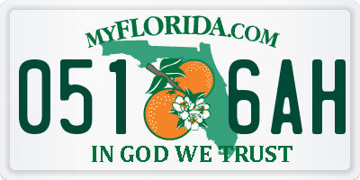 FL license plate 0516AH
