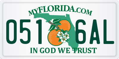 FL license plate 0516AL