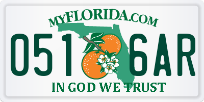 FL license plate 0516AR